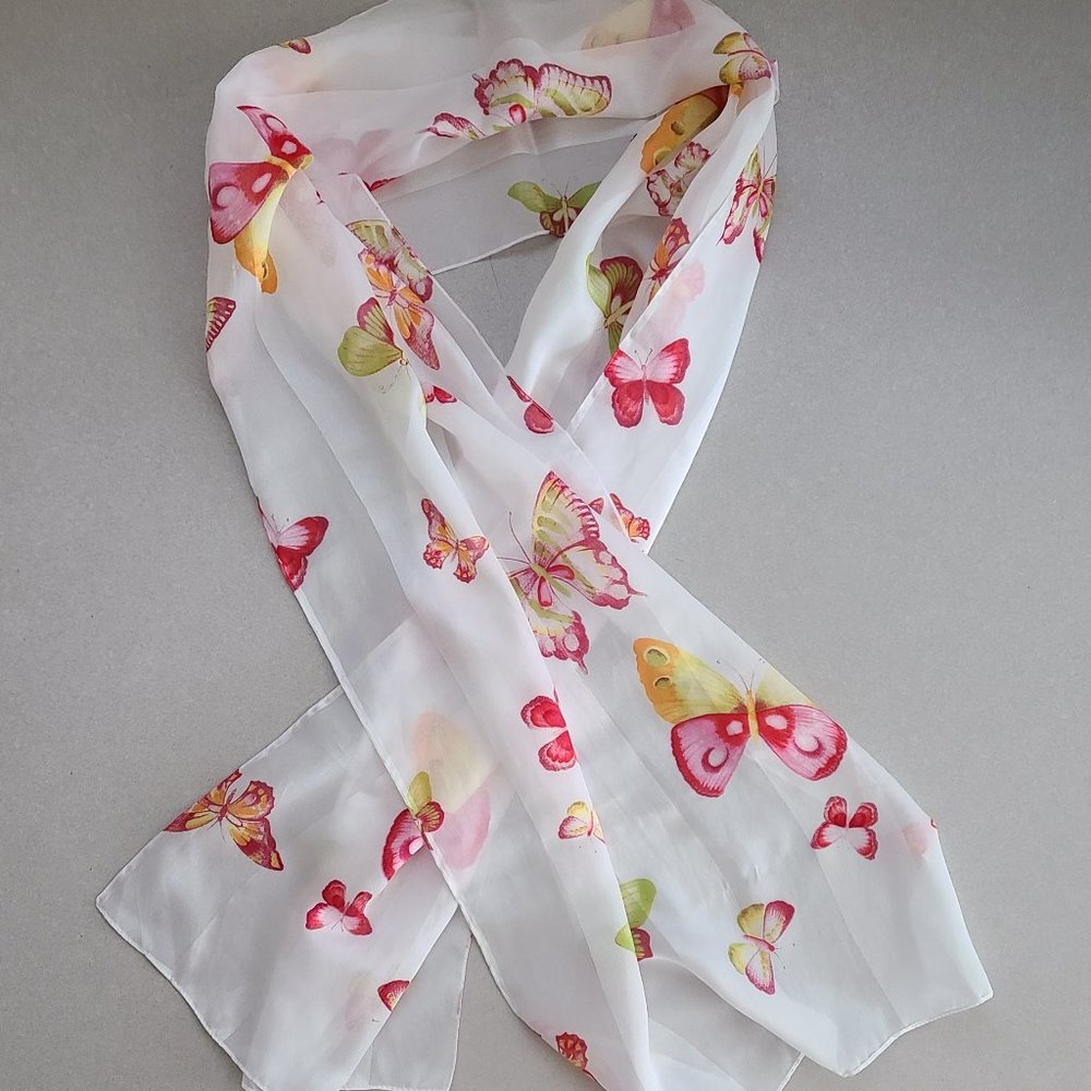White Butterfly Scarf